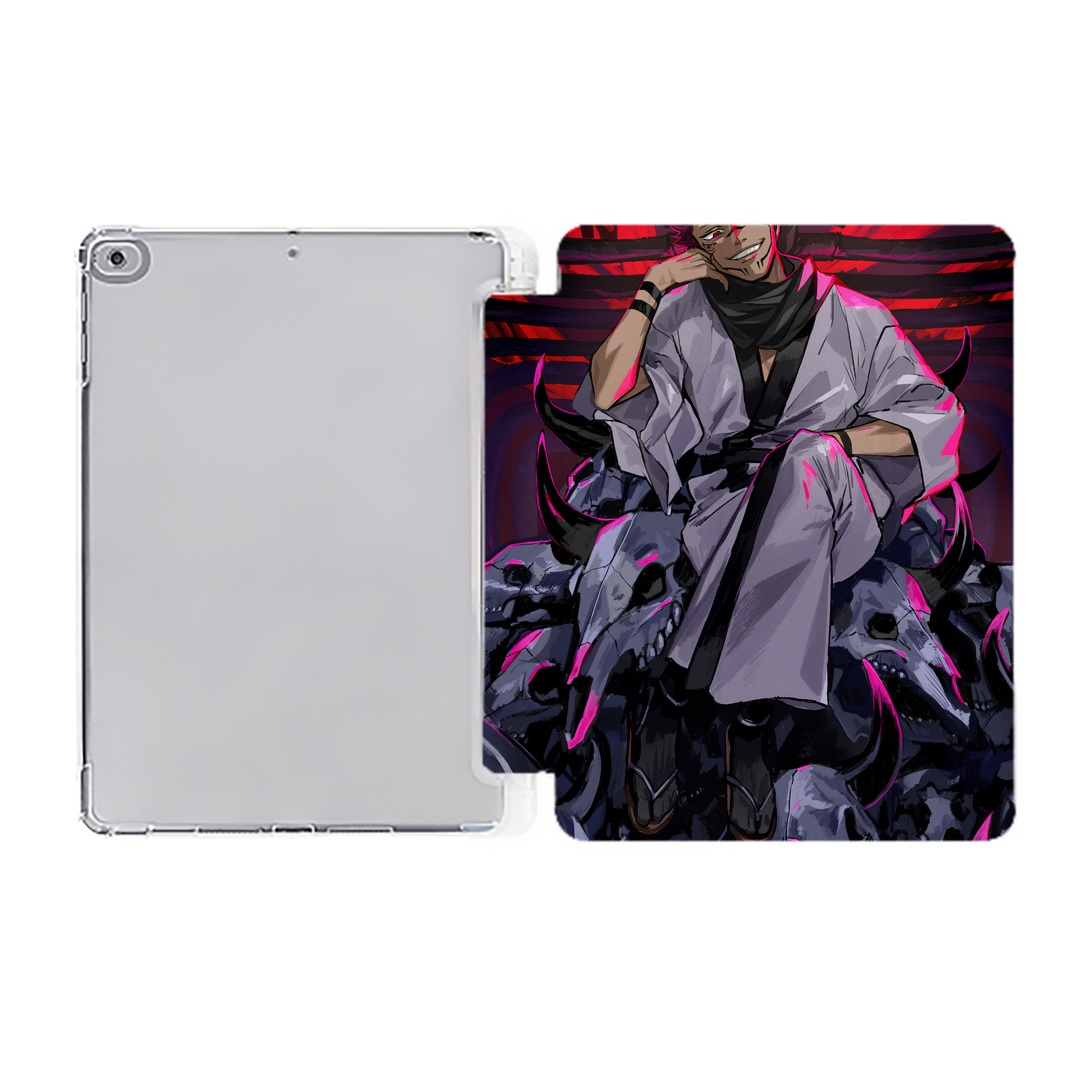 （画像用） 呪術廻戦 Jujutsu Kaisen IPad ケース ペン収納付き 三つ折りスタンド PUレザー×シリコン 対応機種9.5/10.5/10.9インチ